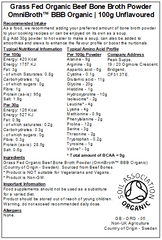 Organic OmniBrothTM BBB+ – Grass fed Beef Bone Broth - Collagen Type I II & III