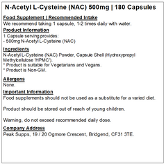 N-Acetyl L-Cysteine (NAC) Capsules 500mg