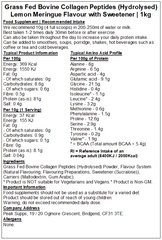 Grass Fed Collagen Protein Powder Hydrolysed (Bovine Type 1) - 90% Protein