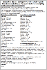 Grass Fed Collagen Protein Powder Hydrolysed (Bovine Type 1) - 90% Protein