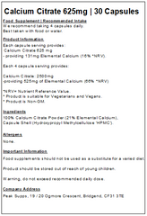 Calcium Citrate 625mg Capsules (Pure)