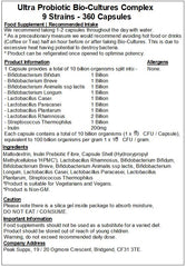 Ultra Probiotic Bio-Cultures Complex - 9 Strains (10 Billion CFU Per Capsule)
