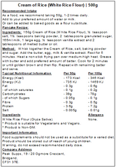 Cream of Rice (White Rice Flour)