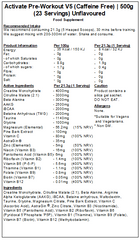 Activate Pre Workout v5 (Caffeine & Stimulant Free)