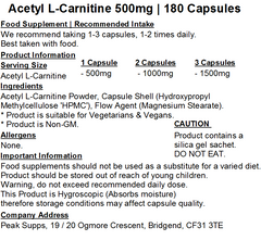 Acetyl L-Carnitine 500mg Capsules