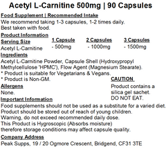 Acetyl L-Carnitine 500mg Capsules