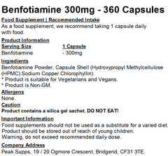 Benfotiamine 300mg Capsules (Pure)