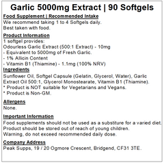 Garlic Extract 5000mg Softgel Capsules (Odourless)