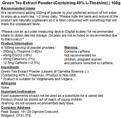 Green Tea Extract Providing 40% L-Theanine Powder