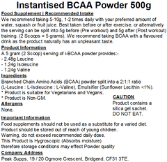 iBCAA Powder 2:1:1 (Instant BCAA) Vegan