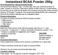 iBCAA Powder 2:1:1 (Instant BCAA) Vegan