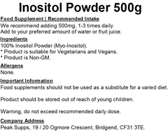 Inositol Powder (Myo Inositol)