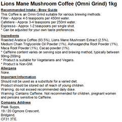 Lions Mane Mushroom Coffee (Omni Grind)