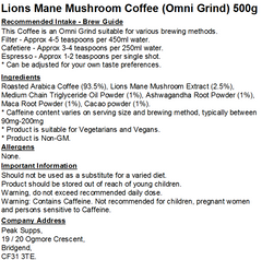 Lions Mane Mushroom Coffee (Omni Grind)