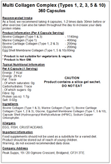 Multi Collagen Complex 500mg Capsules (Types 1,2,3,5 & 10)