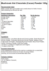 Mushroom Hot Chocolate (Cacao) Powder