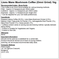 Lions Mane Mushroom Coffee (Omni Grind)