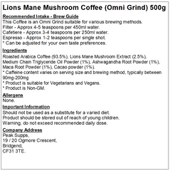 Lions Mane Mushroom Coffee (Omni Grind)
