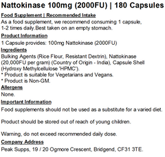 Nattokinase 100mg / 2000FU Capsules