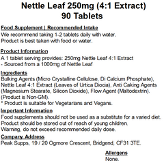 Nettle Leaf 250mg (4:1 Extract) Tablets