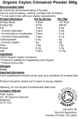 Organic Ceylon Cinnamon Powder (True Cinnamon)