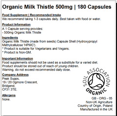 Organic Milk Thistle Capsules 500mg (Pure)