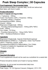 Peak Sleep Complex Capsules