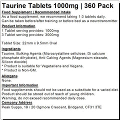 Taurine Tablets 1000mg