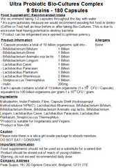 Ultra Probiotic Bio-Cultures Complex - 9 Strains (10 Billion CFU Per Capsule)
