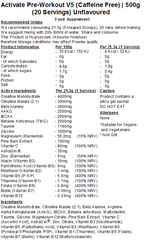 Activate Pre Workout v5 (Caffeine & Stimulant Free)