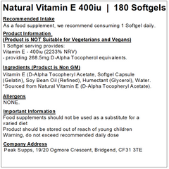 Vitamin E 400IU – Natural Vitamin E