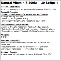 Vitamin E 400IU – Natural Vitamin E