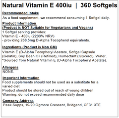 Vitamin E 400IU – Natural Vitamin E
