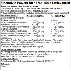 Electrolyte Powder Blend V2 (Calcium, Magnesium, Potassium & Sodium)