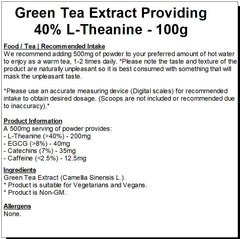 Green Tea Extract Providing 40% L-Theanine Powder
