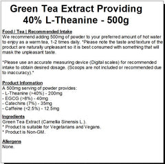 Green Tea Extract Providing 40% L-Theanine Powder