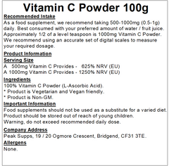 Vitamin C Powder (L-Ascorbic Acid)