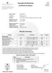 Peak Supps Inulin Powder (FOS) - Prebiotic Fibre - Certificate of Analysis (COA)
