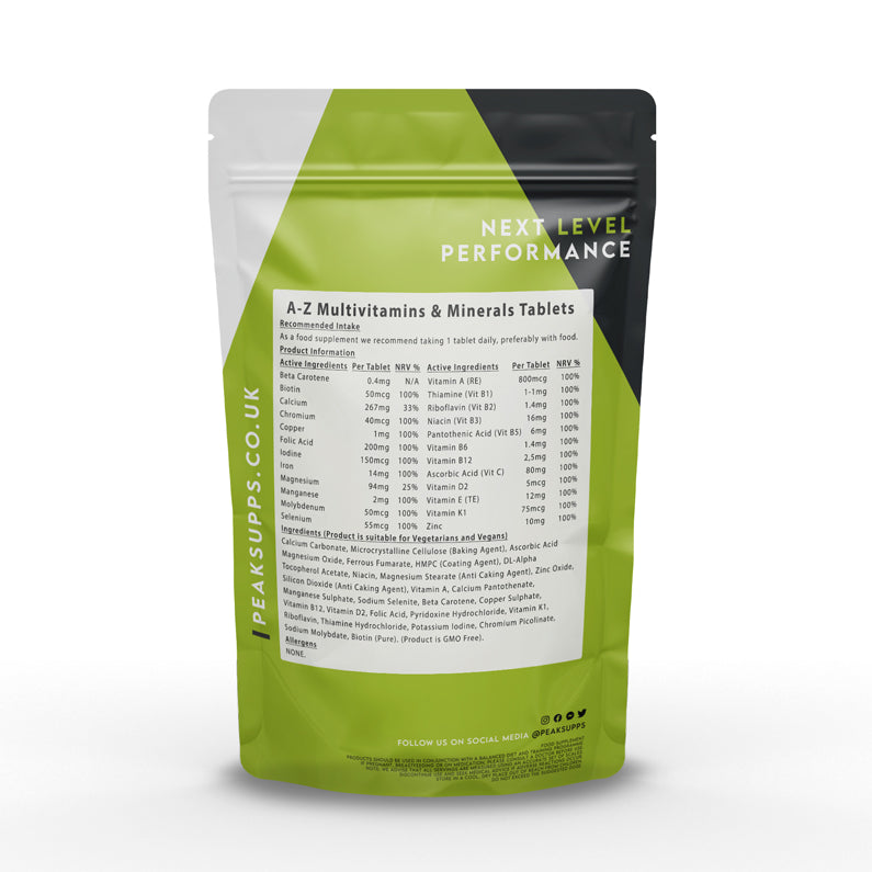 Peak Supps Multi Vitamins & Minerals A-Z Tablets