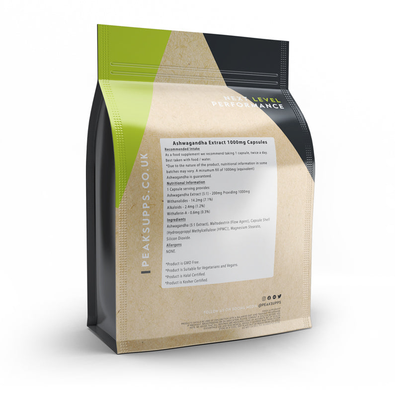Peak Supps Ashwagandha Extract Capsules 1000mg