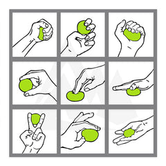 Peak Supps Ergonomic Hand Grip Strengthener Squeeze Balls - Hand, Wrist and Finger