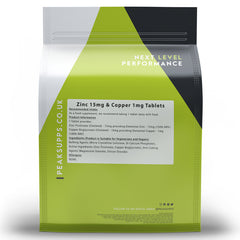 Peak Supps Zinc Picolinate 15mg & Copper 1mg (Chelated) Tablets