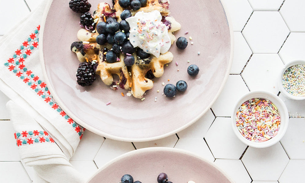 Vanilla and Blueberry Protein Waffles