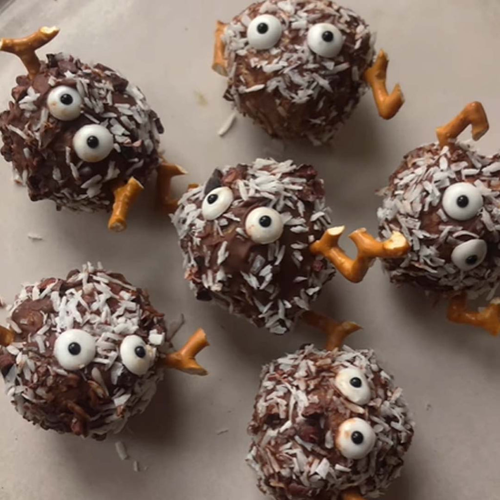 Spooky Chocolate Protein Balls