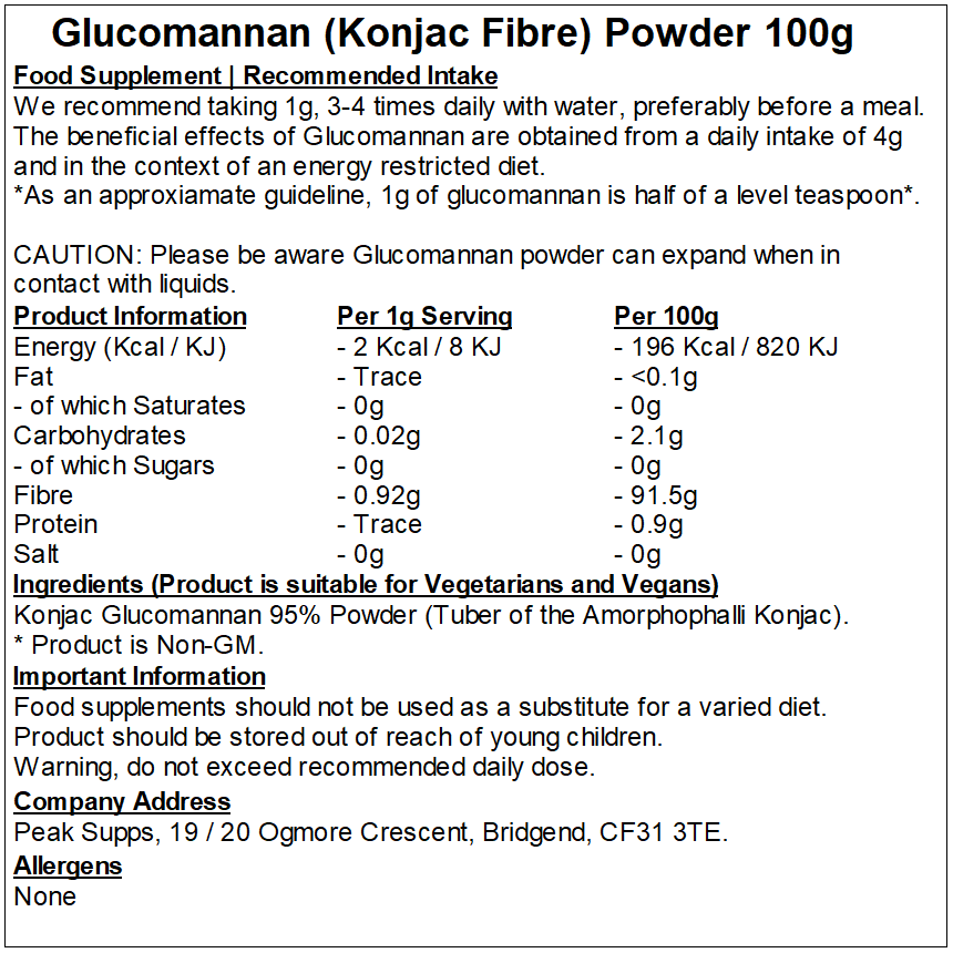 Glucomannan (Konjac Fibre) Powder