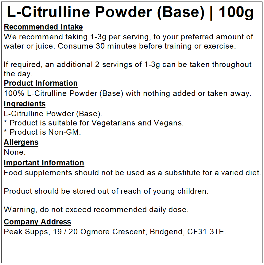 L-Citrulline Powder (Base)