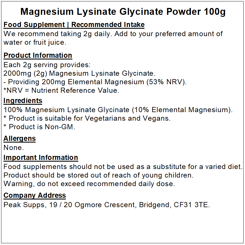 Magnesium Lysinate Glycinate Powder