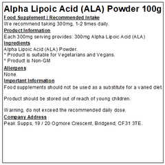 Alpha Lipoic Acid (ALA) Powder