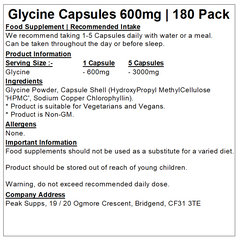 Glycine 600mg Capsules (Pure)