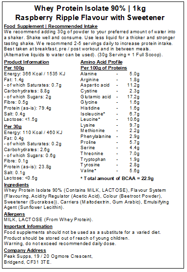 Whey Protein Isolate 90%